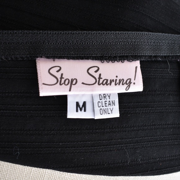 Stop Staring 40s style black wiggle pinup dress M - Picture 4 of 4